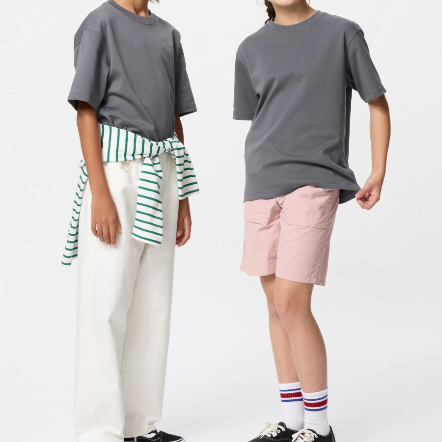 UNIQLO KIDS AIRism Cotton Crew Neck T