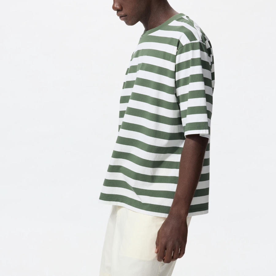 UNIQLO Oversized Stripe T-Shirt (Short Sleeve, Wide Fit)