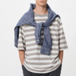 UNIQLO Oversized Stripe T-Shirt (Short Sleeve, Wide Fit)