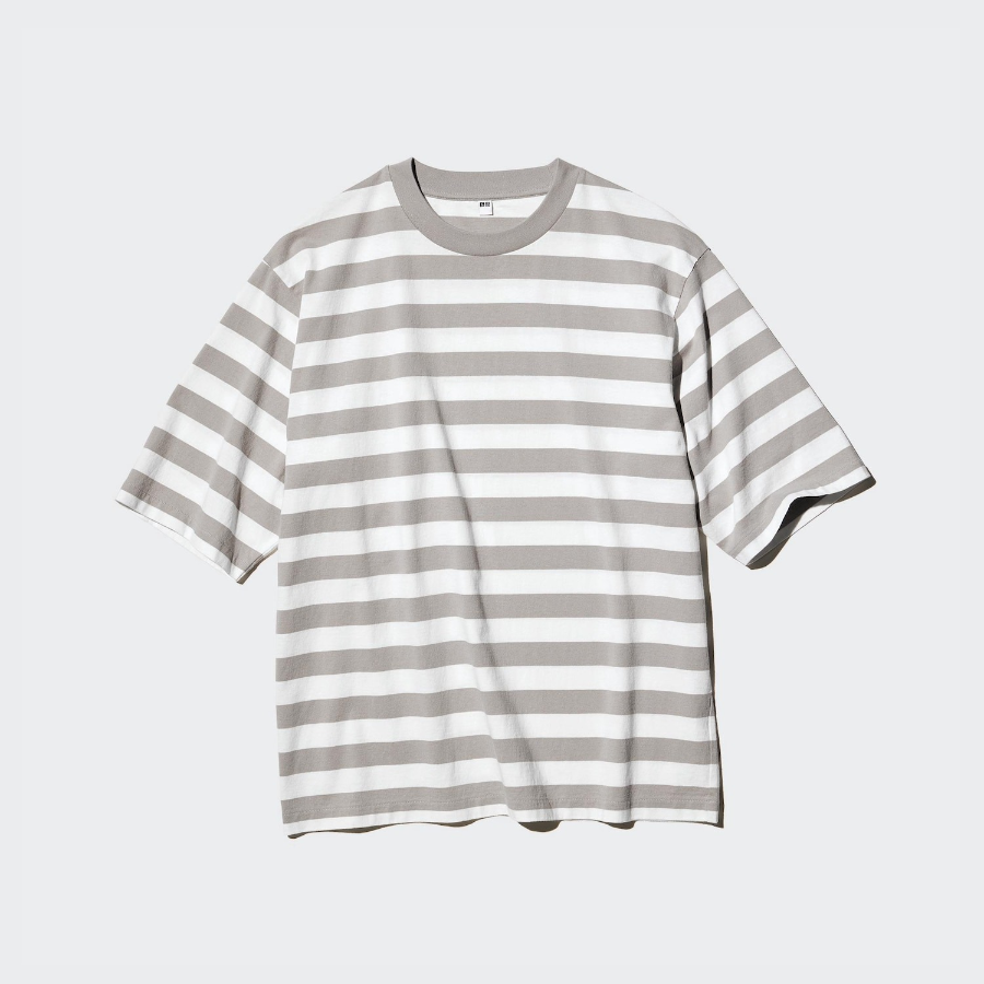 UNIQLO Oversized Stripe T-Shirt (Short Sleeve, Wide Fit)