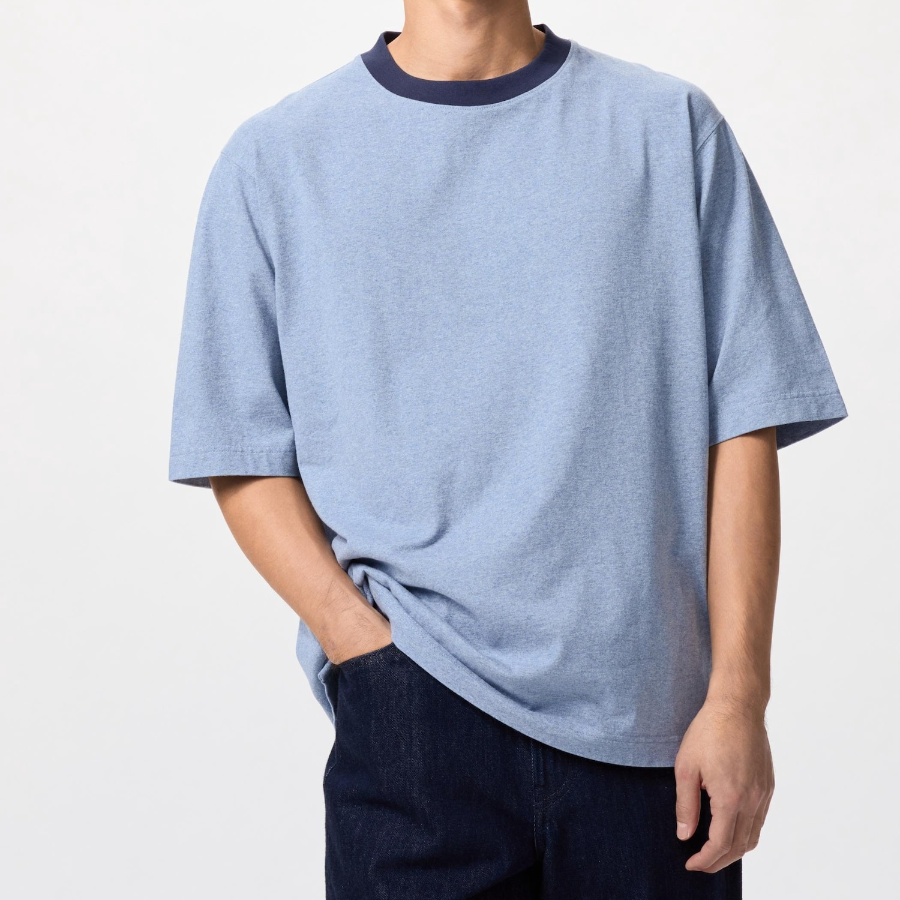UNIQLO Oversized Bicolor Ringer T-Shirt (Short Sleeve)