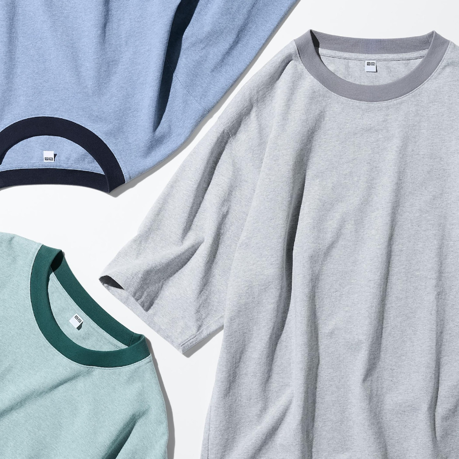 UNIQLO Oversized Bicolor Ringer T-Shirt (Short Sleeve)
