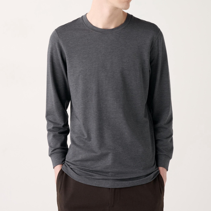 UNIQLO HEATTECH Cotton Crew Neck T-Shirt (Extra Warm, 3/4 Sleeve)