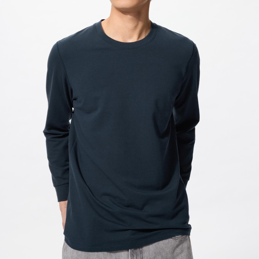 UNIQLO HEATTECH Cotton Crew Neck T-Shirt (Extra Warm, 3/4 Sleeve)