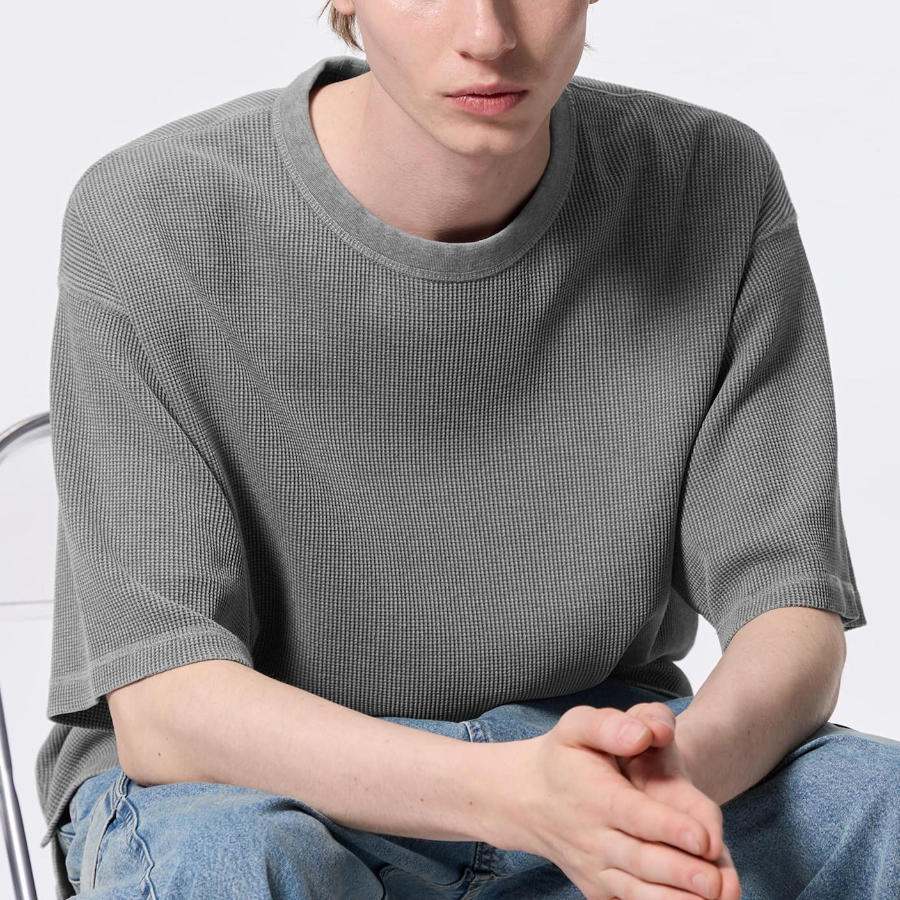 GU Wash Waffle Boxy T-Shirt