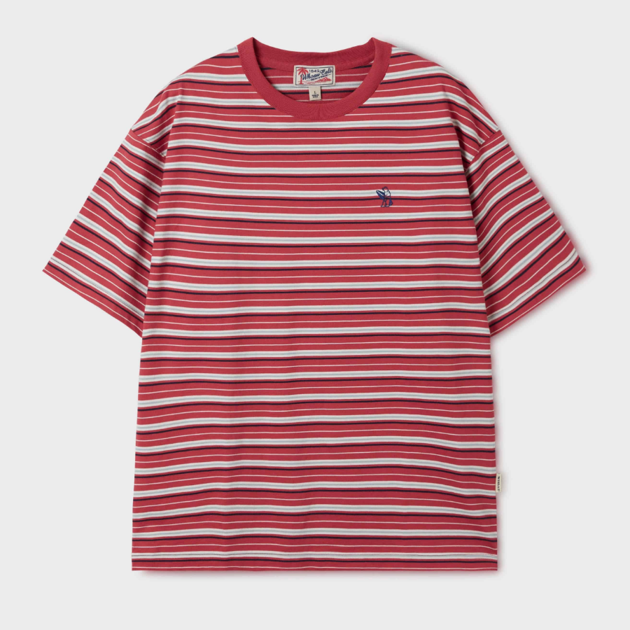 WHO.A.U Surf Bear Multi Stripe T-Shirt