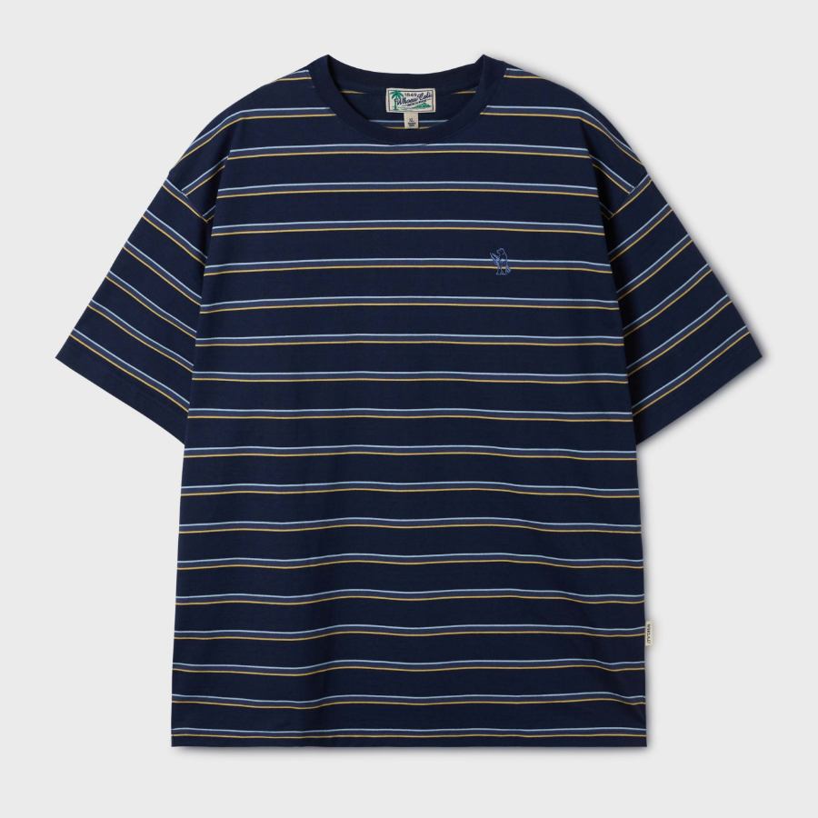 WHO.A.U Surf Bear Multi Stripe T-Shirt