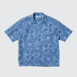 UNIQLO Disney in Blue Cotton Linen Shirt (Short Sleeve)