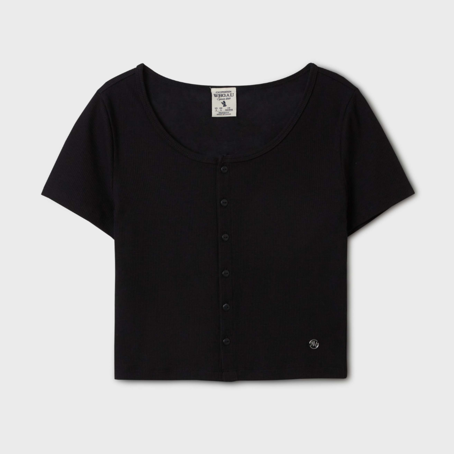 WHO.A.U – кардиган Ribbed U-neck Cardigan