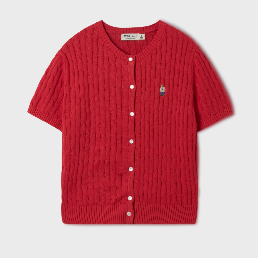 WHO.A.U – кардиган Steve Round Neck Short Sleeve Cardigan