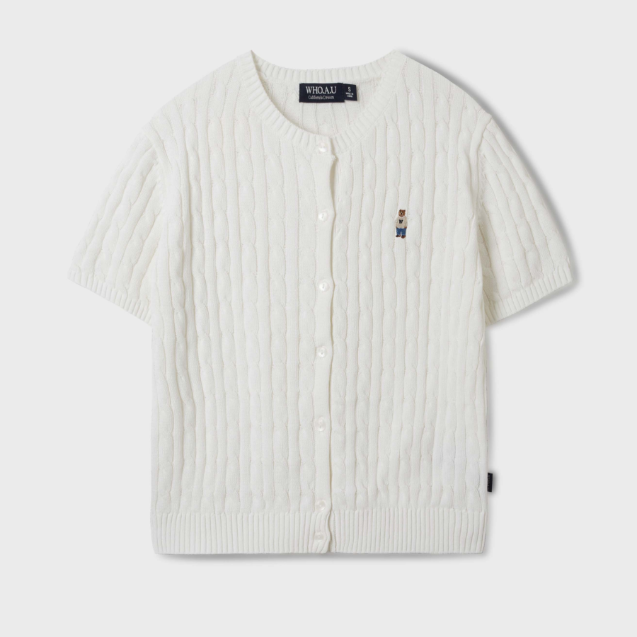 WHO.A.U – кардиган Steve Round Neck Short Sleeve Cardigan