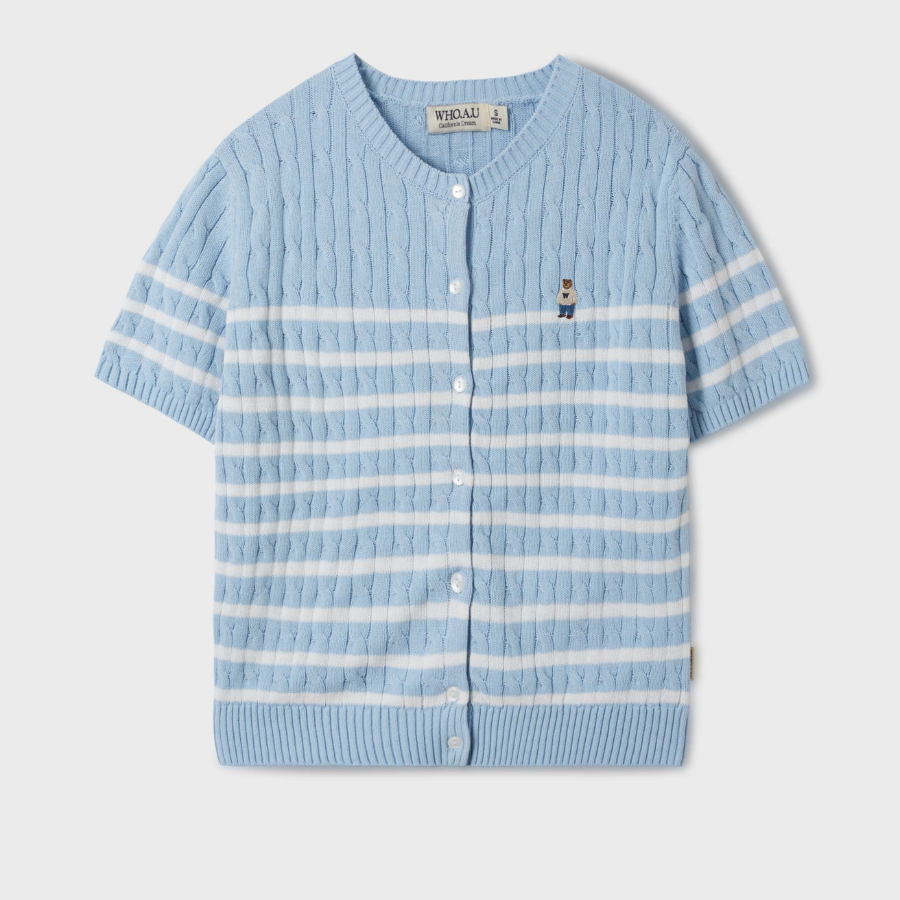 WHO.A.U – кардиган Steve Round Neck Short Sleeve Cardigan