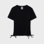 WHO.A.U — футболка Ribbed Shirring T-Shirt