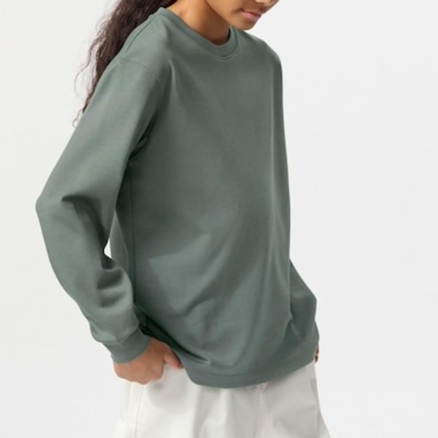 UNIQLO KIDS AIRism Cotton Crew Neck T (Long Sleeve)