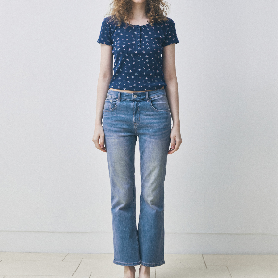 WHO.A.U — футболка Eyelet Henry Neck T-shirt