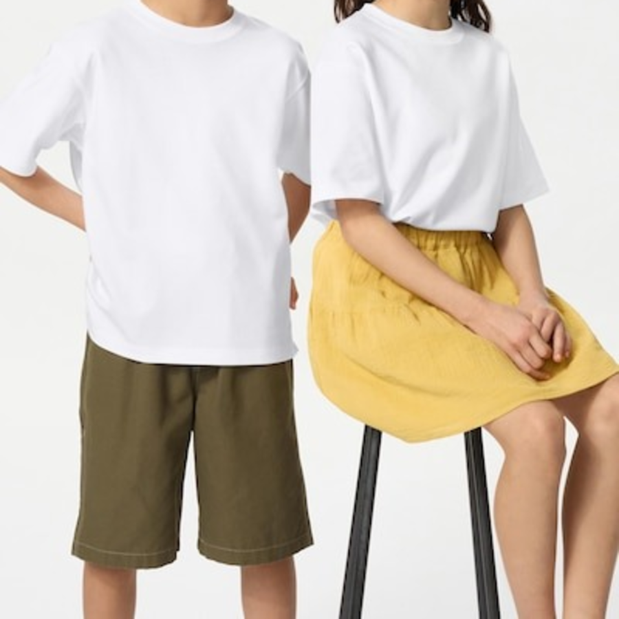 UNIQLO KIDS AIRism Cotton Crew Neck T