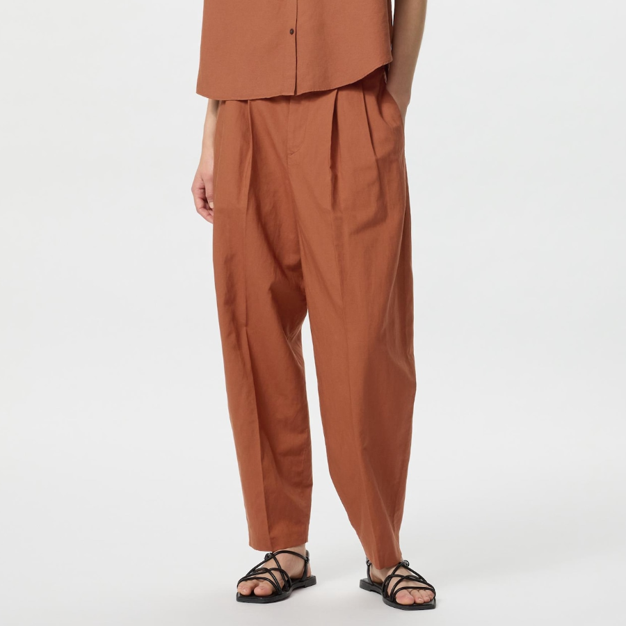 UNIQLO – Linen Blend Barrel Leg Pants