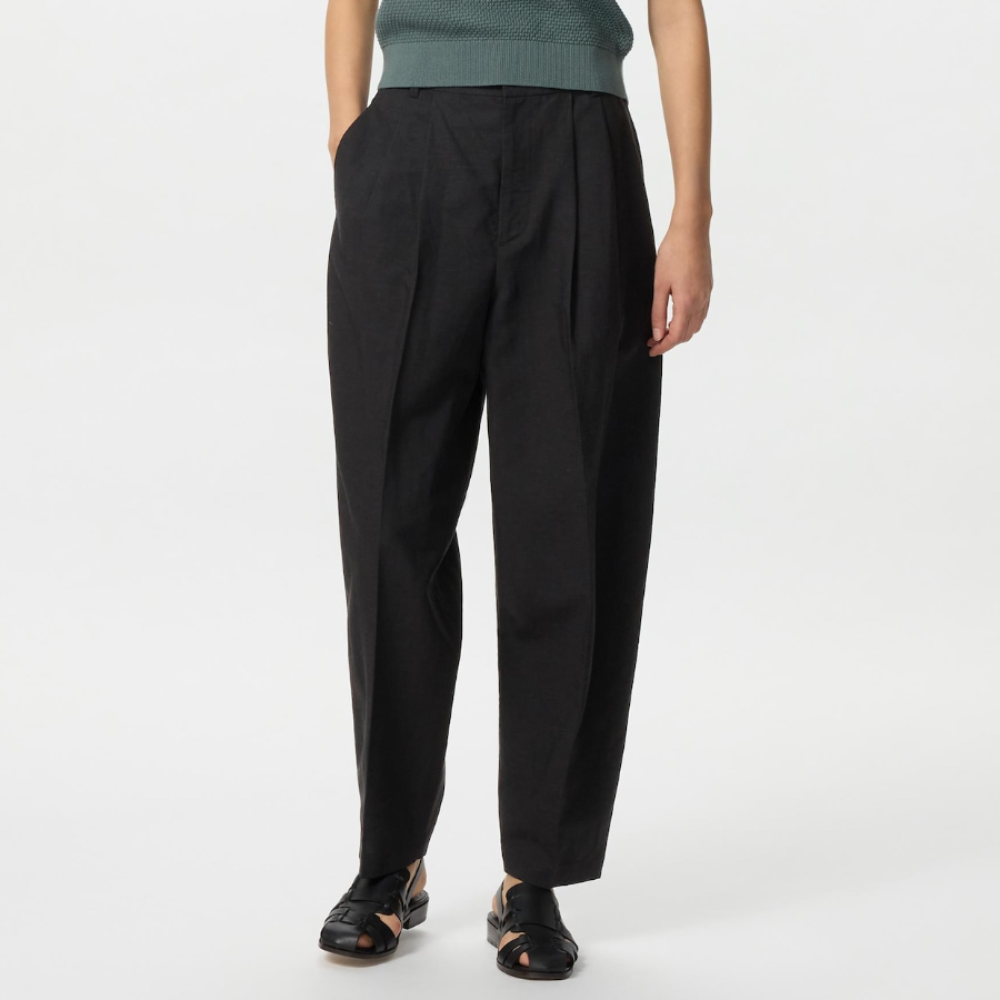 UNIQLO – Linen Blend Barrel Leg Pants