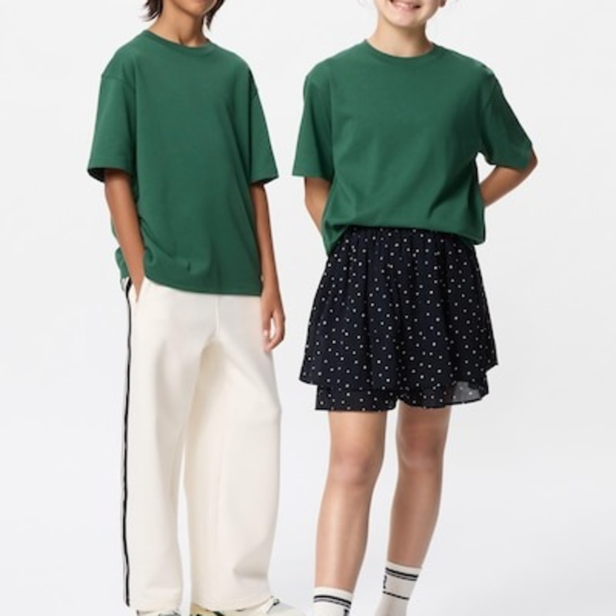 UNIQLO KIDS AIRism Cotton Crew Neck T