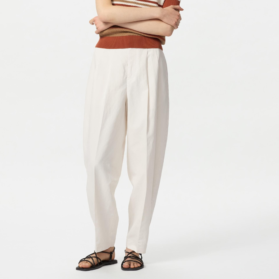 UNIQLO – Linen Blend Barrel Leg Pants