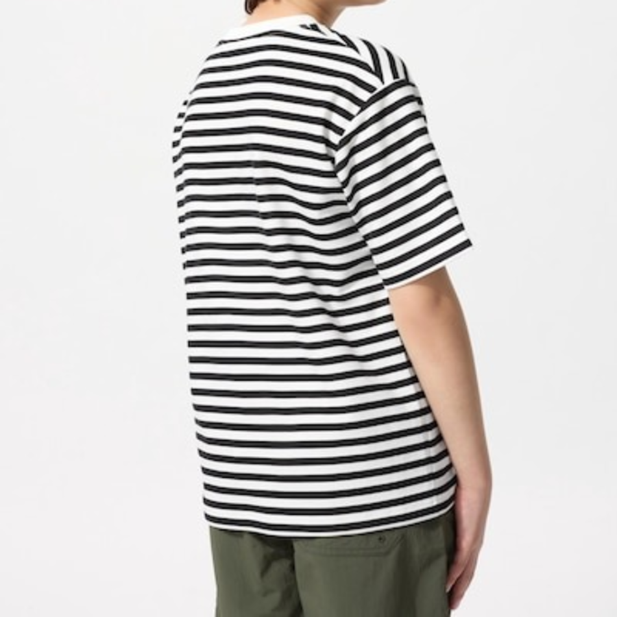 UNIQLO KIDS AIRism Cotton Stripe Crew Neck T