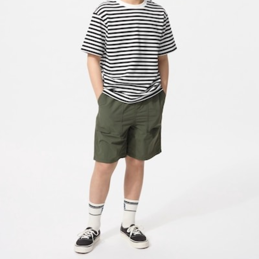 UNIQLO KIDS AIRism Cotton Stripe Crew Neck T