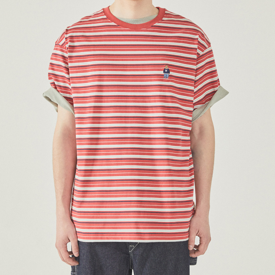 WHO.A.U Steve Multi Stripe T-Shirt [B]