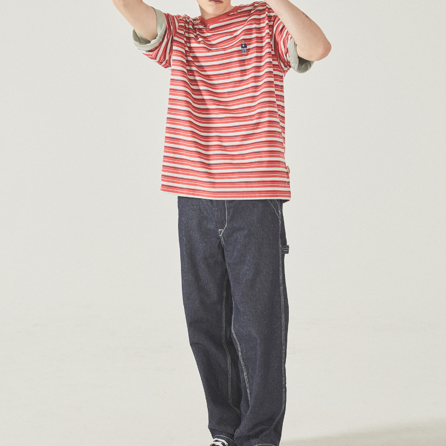 WHO.A.U Steve Multi Stripe T-Shirt [B]