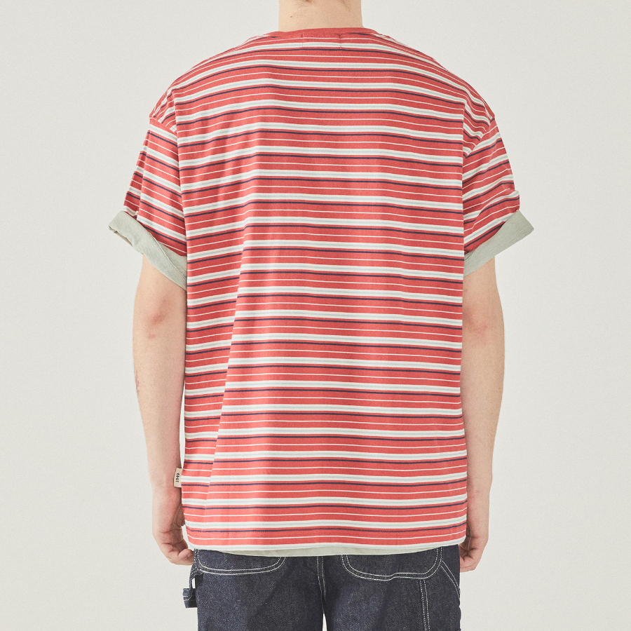 WHO.A.U Steve Multi Stripe T-Shirt [B]