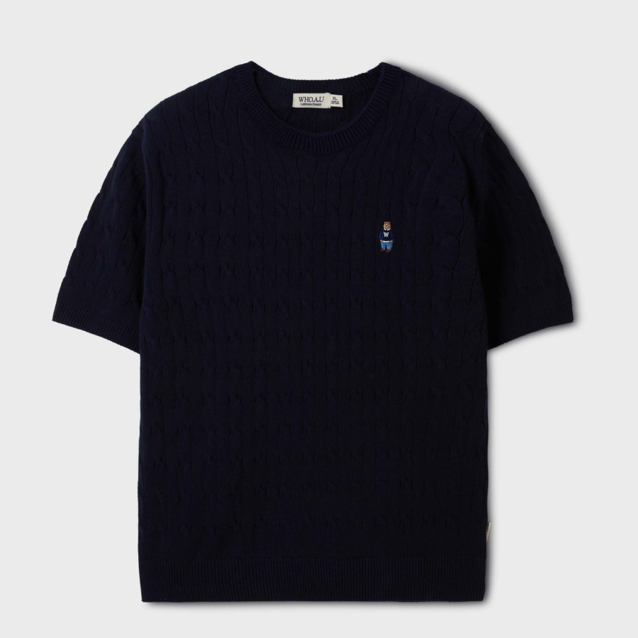 WHO.A.U — свитер Steve Cable Short Sleeve Sweater (U)