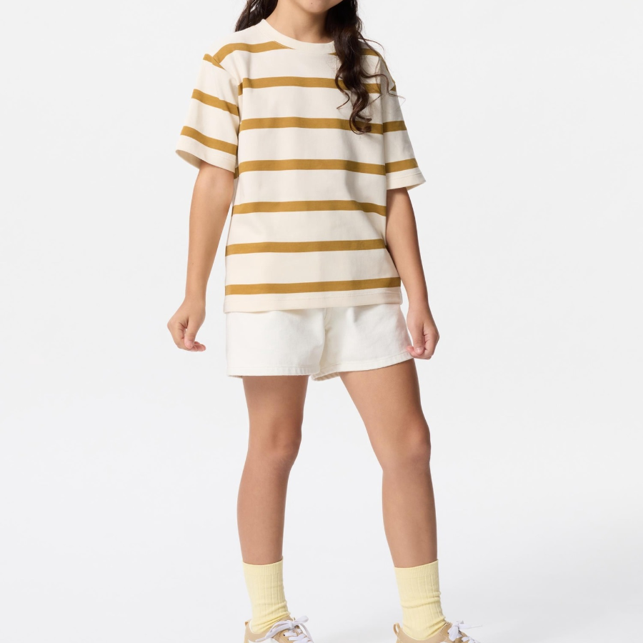 UNIQLO KIDS AIRism Cotton Stripe Crew Neck T