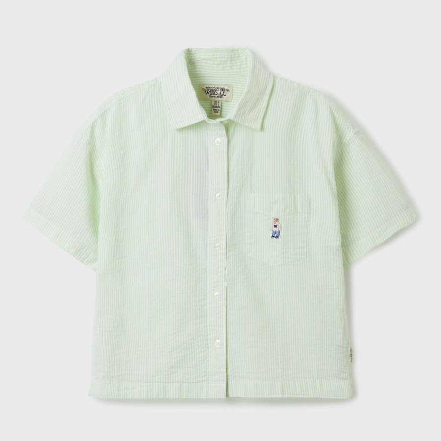 WHO.A.U — рубашка Steve Seersucker Crop Shirts (Set-up)