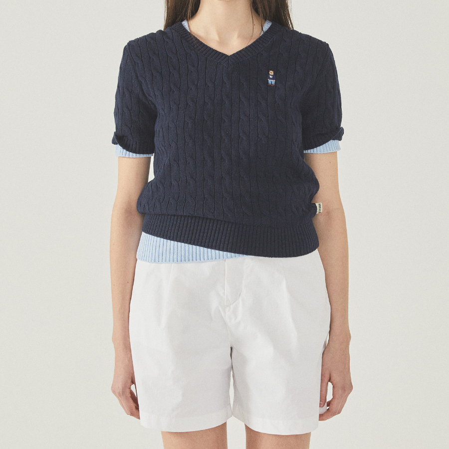 WHO.A.U — свитер Steve V-neck Short Sleeve Sweater