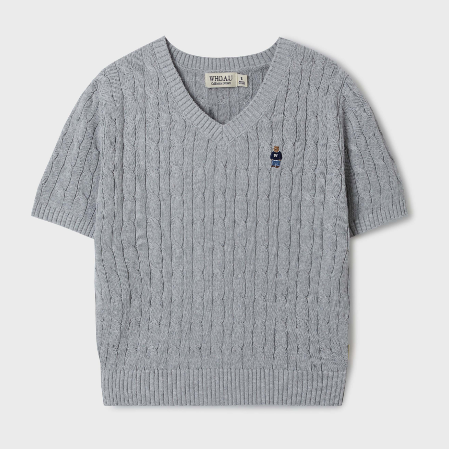 WHO.A.U — свитер Steve V-neck Short Sleeve Sweater