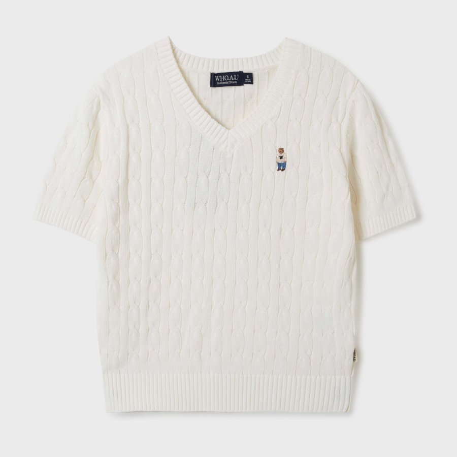 WHO.A.U — свитер Steve V-neck Short Sleeve Sweater