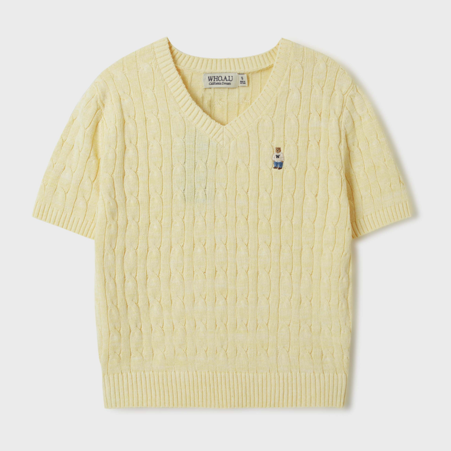 WHO.A.U — свитер Steve V-neck Short Sleeve Sweater