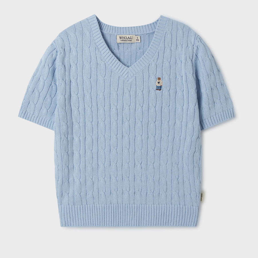 WHO.A.U — свитер Steve V-neck Short Sleeve Sweater