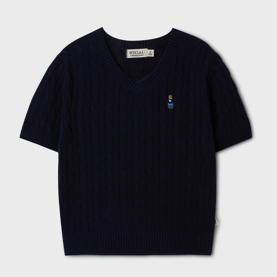 WHO.A.U — свитер Steve V-neck Short Sleeve Sweater