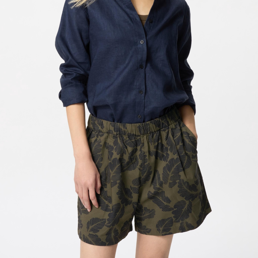 Uniqlo – шорты Cotton Easy Shorts (с ботаническим принтом)