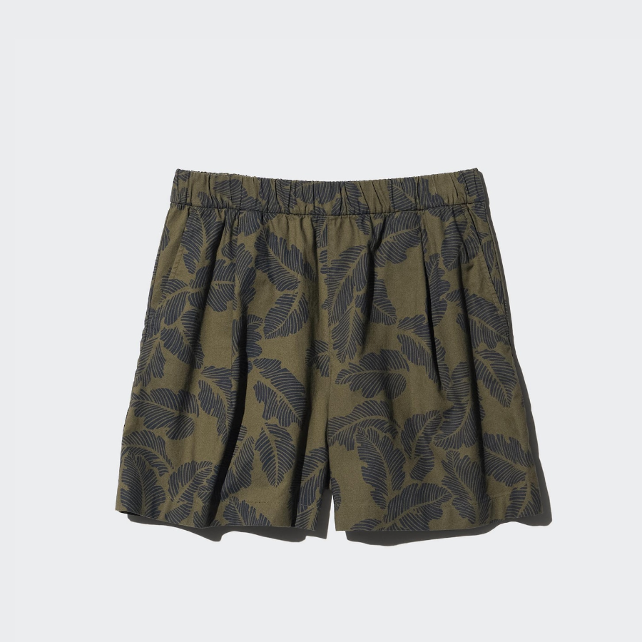 Uniqlo – шорты Cotton Easy Shorts (с ботаническим принтом)