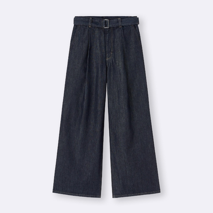 Uniqlo GU – брюки Light Denim Belted Wide Pants