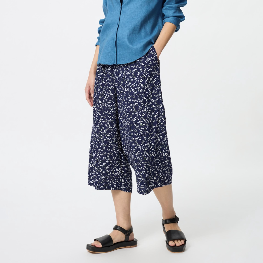 Uniqlo – брюки Rayon RELACO Cropped Pants (Small Flower)