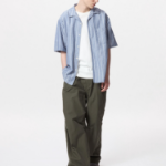 UNIQLO Cotton Linen Shirt (Short Sleeve, Stripe)