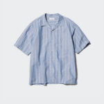 UNIQLO Cotton Linen Shirt (Short Sleeve, Stripe)
