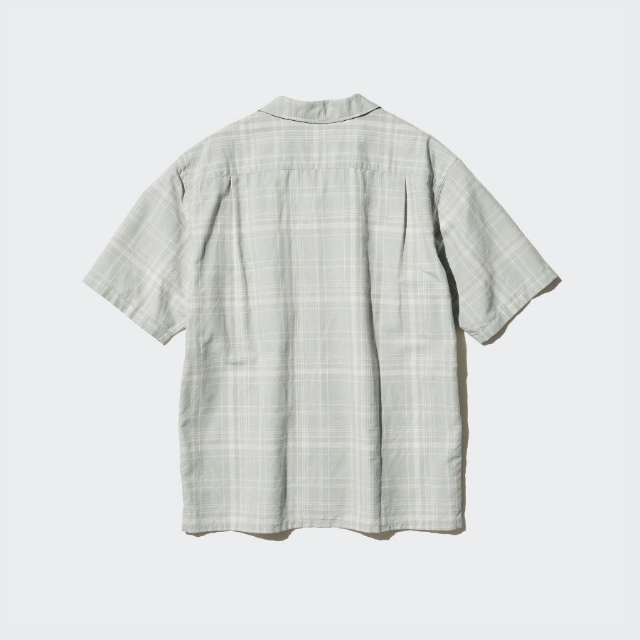 UNIQLO Cotton Linen Shirt (Short Sleeve, Check)
