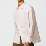 UNIQLO Broadcloth Oversized Shirt (Long Sleeve, Stripe B)