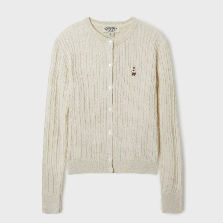 WHO.A.U - кардиган Steve High Gauge Wool Cable Cardigan