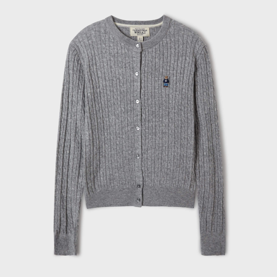 WHO.A.U - кардиган Steve High Gauge Wool Cable Cardigan
