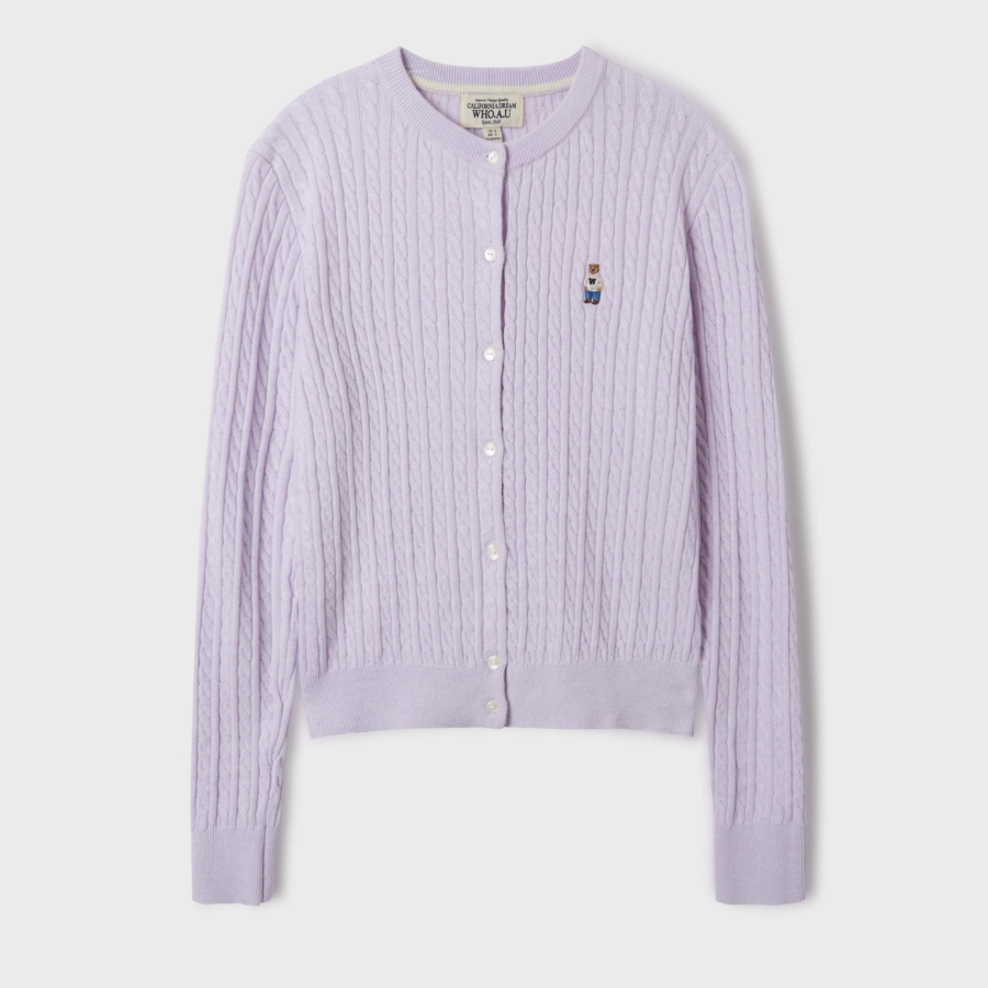 WHO.A.U - кардиган Steve High Gauge Wool Cable Cardigan