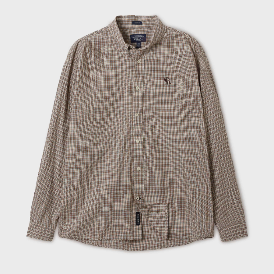 WHO.A.U Loose-fit Check Shirts (U)